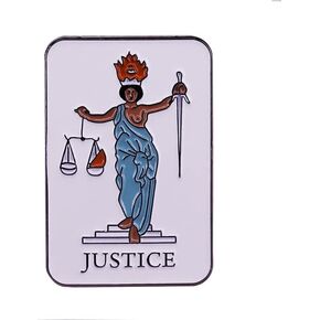 Lady Justice Tarot Card Fortune Teller Goth 1.1" Lapel Enamel Pin