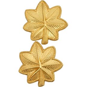 Smith & Warren 1-1/8" Major Oak Leaf Embossed (textured) Collar Brass Rank Insignia Gold Finish Police Fire Military Uniform Pin