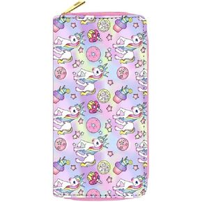 Suillty Cute Cat PU Leather Zip Around Long Wallet Cluth Travel Purse for Women Gilrs Ladies
