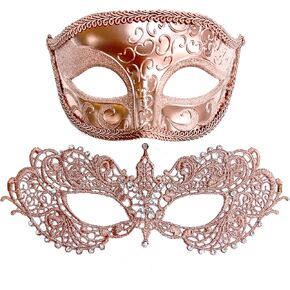 Couples Masquerade Masks for Women Men Venetian Masquerade Mask Set Burlesque Mask Halloween Costume Cosplay Mardi Gras