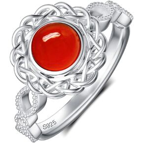 Carnelian Ring Sterling Silver Size 5 6 7 8 9 10 Healing Carnelian Ring Jewelry Gift for Women Girls Mother