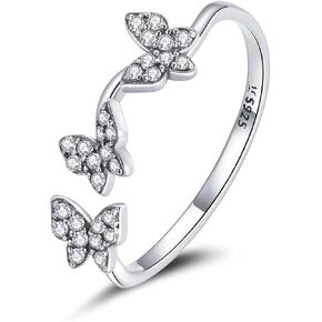 خواتم فراشة القط للنساء - 925 الفضة الاسترليني تشيكوسلوفاكيا المرأة قابل للتعديل المفتوحة الحيوان بسيطة شخصية لامعة جميلة خاتم للنساء الفتيات in Kuwait