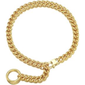 Jxlepe Womens Choker Chain 18K Gold Cuban Link Adjustable with O Ring Belt tail 0.4inch wide Punk Rock Stainless Steel Gift for her Sexy Pendant Xxxt.Necklace