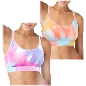 MAXXIM 2 Pack Workout Sports Bras Women Removable Padded Strappy Criss Cross Gym Yoga Bra