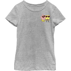 Nickelodeon Spongebob Squarepants Pat Bob Love Girls Short Sleeve Tee Shirt