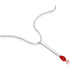 Lovely Matchstick Sterling Silver Choker Necklace