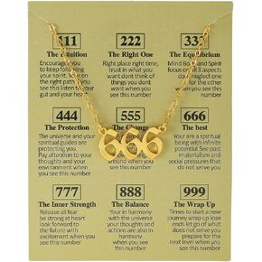 COLORFUL BLING Angel Number Necklace 111 222 333 444 555 666 777 888 999 Necklace Lucky Number Pendant Choker Numerology Jewelry Friendship Birthday Gift Valentine's Day