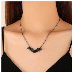 Gothic Bat Necklace Choker Flying Bat Pendant Necklace Punk Vampire Bat Necklace Halloween Bat Choker Necklace Jewelry for Women and Teen Girls
