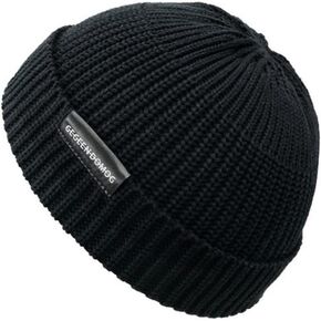 Clakllie Knit Cuff Beanie Hat Roll-Up Edge Skull Watch Cap Cool Style Fisherman Ski Hat Ribbed Skullies Hat for All Seasons