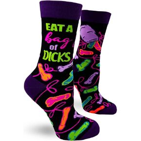 Eat a Bag of Dicks Novelty Crew Socks for Women