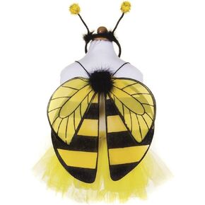 Great Pretenders Kids Costume Glitter Bumble Bee Tutu, Wing & Headband Set, Yellow, 4-6