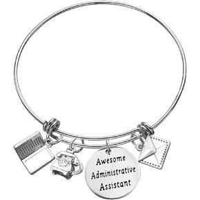 Xiahuyu Administrative Assistant Gifts Awesome Administrative Assistant Bracelet Secretary Gifts for Christmas Admin Gift Office Worker Jewelry Personal Assistant Gift Thank You Gifts for Assistant