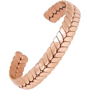 MILAKOO 8mm Open Cuff Bracelet for Women Men Stainless Steel Wheat Shape Bangle Adjustable Jewelry