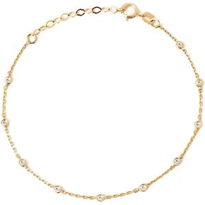 GELIN Diamond Bezel Station Bracelet in 14K Solid Gold