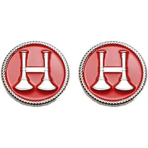 Firefighter Rank Lapel Pin Silver 2 Bugles Fire Insignia Uniform - 34A