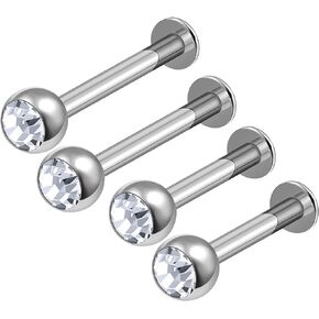 4 قطعة الصلب 14 جرام 8 مللي متر 10 مللي متر Labret خواتم ثقب المجوهرات الزنمة مونرو ميدوسا ثعبان لدغة ميدوسا 4 مللي متر كريستال الكرة المزيد من الخيارات