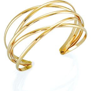 14K Gold and Silver Filled Arm Band Cuff Bracelet, Minimalist Simple Swirl Open Wide Wire Bracelets, Adjustable Arm Bangle Bracelets, Open Cuff Bangle Bracelets with Gift Box
