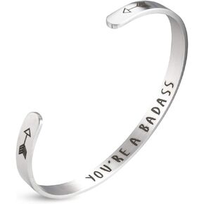 Inspirational Bracelets for Women Inspirational Gift for Women Girls Men Motivational Birthday Cuff Bangle Friendship Personalized Mantra Jewelry Come Gift Box