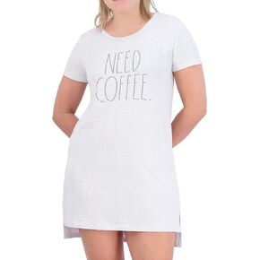 Rae Dunn Women's Sleepwear, Short Sleeve HiLo Night Gown for Ladies, Pajamas for Women