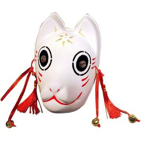 Japanese Fox Mask Kitsune Full Face White Hotarubi No Mori Cosplay Masquerade Halloween