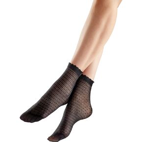 Women's Small Diamond Anklets, Black (Black), One Size