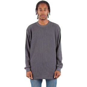 Shaka Wear Men’s Knit Sweater - Heavyweight Waffle Thermal T Shirt Long Sleeve Crewneck Knitted Top Regular Big Size XS-5XL