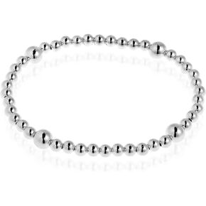 AeraVida Sleek Elastic Sterling Silver Beads Stretch Bracelet | Cute Trendy Bangle Bracelets for Women | Jewelry Gifts for Women and Daughter