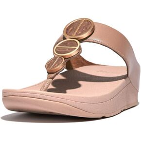 FitFlop Women's Halo Metallic-Trim Toe-Post Sandals