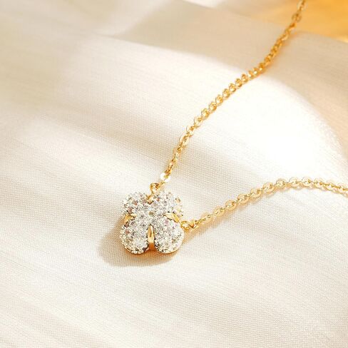 قلادة مطلية بالذهب عيار 14 قيراط للنساء على شكل مثلث دائري تشيكوسلوفاكيا سوليتير | قلادة قلادة أنيقة | قلادة سلسلة ذهبية | قلادات هالة زركونيا مكعبة رائعة للنساء هدايا مجوهرات ذهبية in Kuwait