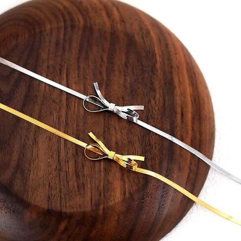 yfstyle Titanium Stainless Steel Bow Necklace Bowknot Chain Necklace 18k Gold Plated Bow Choker Necklace Bowknot Clavicle Chain for Women Girls Mother’s Day Valentine’s Day Gifts in Saudi Arabia
