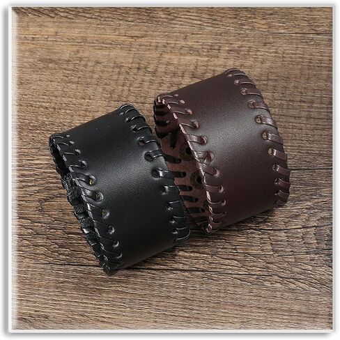 Xusamss Punk Leather Wristband Adjustable Snap Bracelet Wide Cuff Bracelet in Saudi Arabia