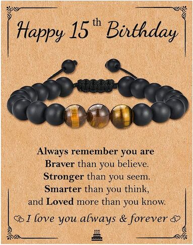 8-20th Birthday Gifts for Him Presents for 8-20th Year Old Tiger Eye Beaded Bracelet Ground Stone Bracelet Birthday Gifts for Men Boy Friends Boyfriend 8 9 10 11 12 13 14 15 16 18 19 20Year Old Boy Birthday Gifts in Saudi Arabia