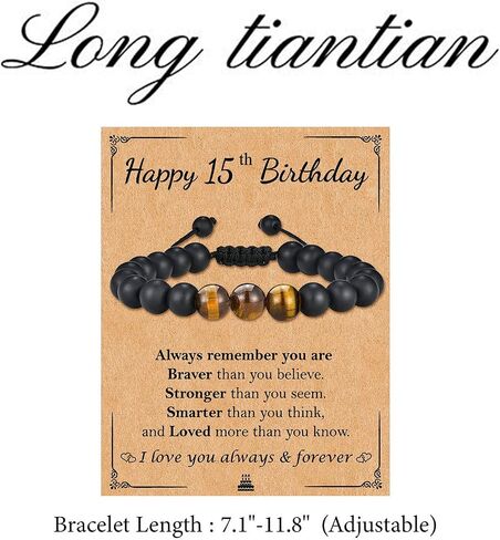 8-20th Birthday Gifts for Him Presents for 8-20th Year Old Tiger Eye Beaded Bracelet Ground Stone Bracelet Birthday Gifts for Men Boy Friends Boyfriend 8 9 10 11 12 13 14 15 16 18 19 20Year Old Boy Birthday Gifts in Saudi Arabia