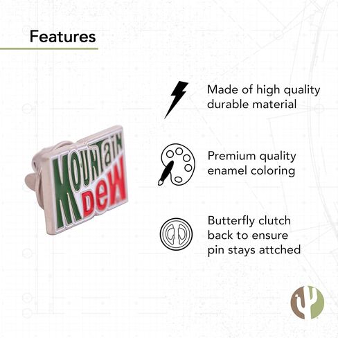 Mountain Dew Lapel Pin Enamel Greek Formal Wear Blazer Jacket (Lapel Pin - Design Vintage) in Saudi Arabia