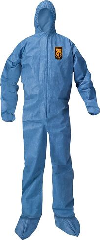 KleenGuard™ A20 Breathable Particle Protection Hooded Coveralls (58524), Reflex Design, Zip Front, Hood, Boots, Blue, XL, 24 / Case in Saudi Arabia
