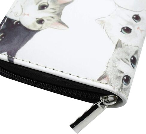 Suillty Cute Cat PU Leather Zip Around Long Wallet Cluth Travel Purse for Women Gilrs Ladies in Kuwait
