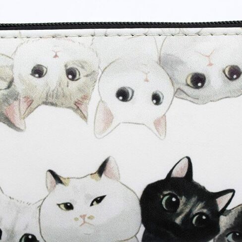 Suillty Cute Cat PU Leather Zip Around Long Wallet Cluth Travel Purse for Women Gilrs Ladies in Kuwait