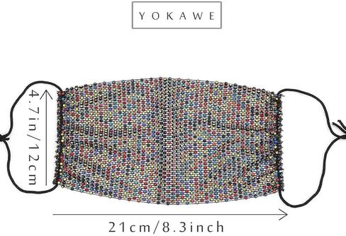 Yokawe سباركلي حجر الراين مش قناع أسود ملون كريستال تنكر الكرة حزب أقنعة النادي الليلي مجوهرات فينيسي ماردي جرا للنساء والفتيات in Kuwait