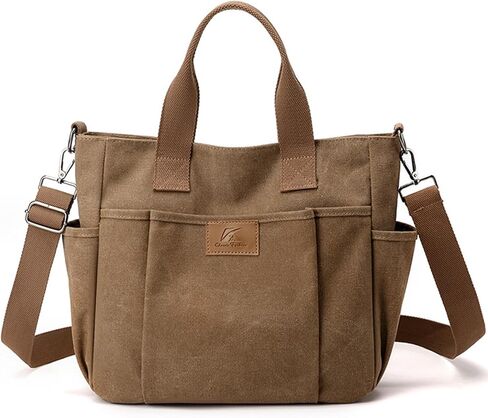 Women's Canvas Tote Purses Shoulder Travel Crossbody Bag Everyday Handbags with Zipper in Saudi Arabia