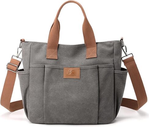 Women's Canvas Tote Purses Shoulder Travel Crossbody Bag Everyday Handbags with Zipper in Saudi Arabia