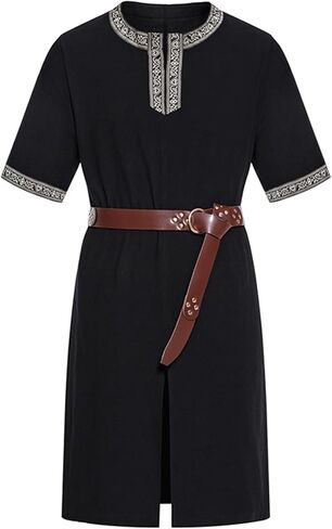 LMYOVE Viking Shirt for Mens Short Sleeve Medieval Knight Tunic LARP Tops Costume Renaissance Faire in Kuwait
