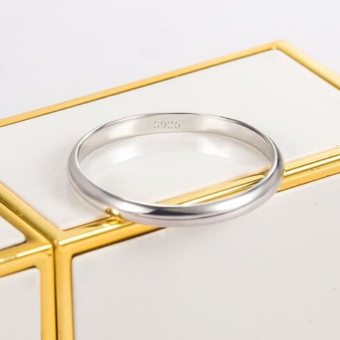 الكلاسيكية عادي هايت مصقول تكويم عادي بيان الدائري الراحة صالح خواتم الزفاف الفرقة 925 فضة للنساء والرجال هدية in Kuwait