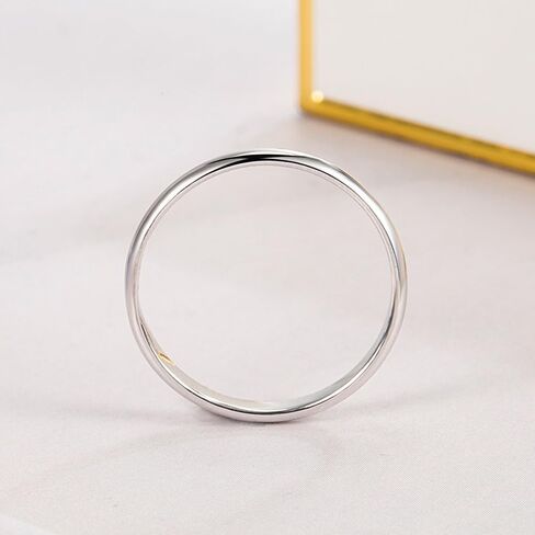 Classic Plain Hight Polished Stackable Plain Statement Ring Comfort Fit Rings Wedding Band 925 Sterling Silver For Women & Men Gift in Saudi Arabia