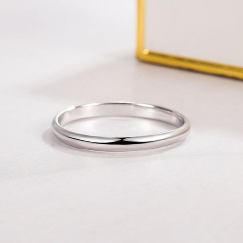 Classic Plain Hight Polished Stackable Plain Statement Ring Comfort Fit Rings Wedding Band 925 Sterling Silver For Women & Men Gift in Saudi Arabia