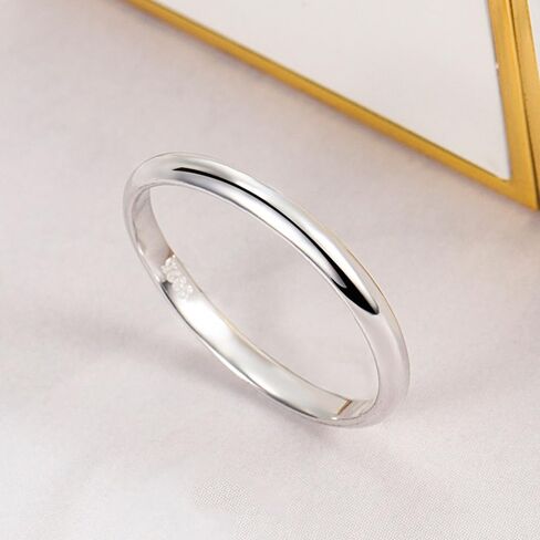 الكلاسيكية عادي هايت مصقول تكويم عادي بيان الدائري الراحة صالح خواتم الزفاف الفرقة 925 فضة للنساء والرجال هدية in Kuwait