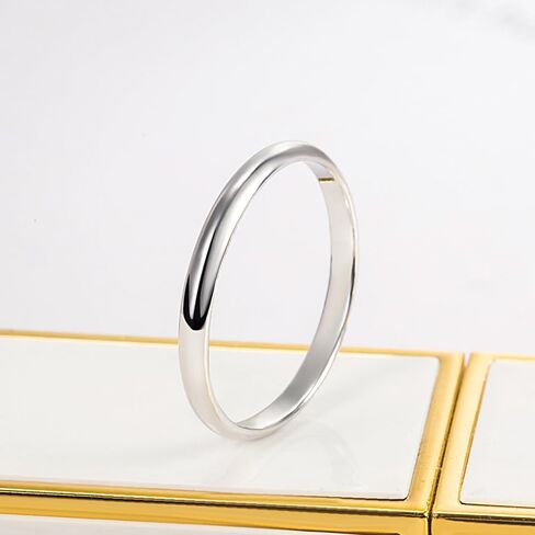 Classic Plain Hight Polished Stackable Plain Statement Ring Comfort Fit Rings Wedding Band 925 Sterling Silver For Women & Men Gift in Saudi Arabia