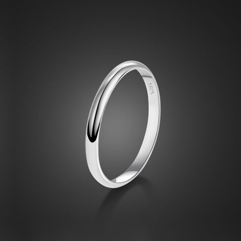 Classic Plain Hight Polished Stackable Plain Statement Ring Comfort Fit Rings Wedding Band 925 Sterling Silver For Women & Men Gift in Saudi Arabia