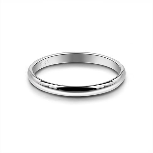 Classic Plain Hight Polished Stackable Plain Statement Ring Comfort Fit Rings Wedding Band 925 Sterling Silver For Women & Men Gift in Saudi Arabia