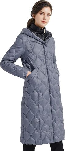 Orolay Women's Long Winter Coat Inner Bib Down Jacket Hooded Puffer Jacket in Saudi Arabia