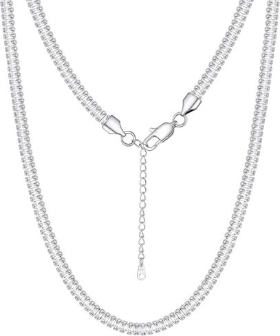 Richsteel Tennis Necklaces for Women Silver Choker with 2 * 4mm White/Black Cubic Zirconia Jewelry Gifts 14/16/18 Inch Chains in Saudi Arabia